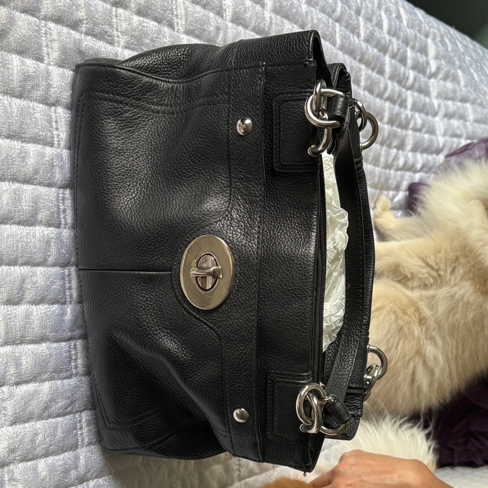 Coach Black Leather Shoulder Bag
